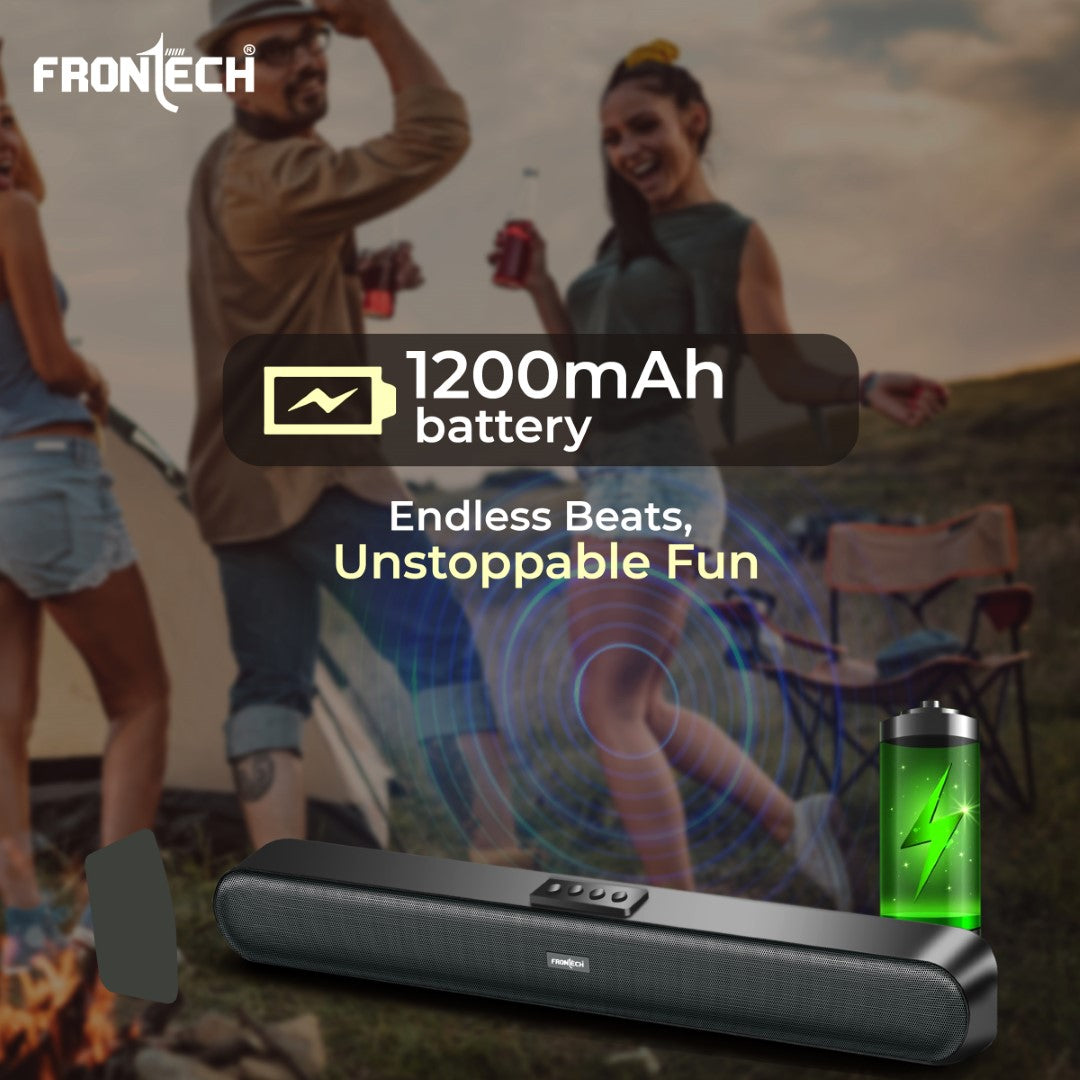 Frontech Mini Soundbar | Bluetooth 5.0, 1200mAh Battery, 30W Sound, TF Card Support (SW-0191) Frontech Mini Soundbar | Bluetooth 5.0, 1200mAh Battery, 30W Sound, TF Card Support (SW-0191)